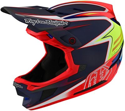 Troy Lee Designs D4 Carbon Stealth Helmet  - Lines Black-Red, Lines Black-Red